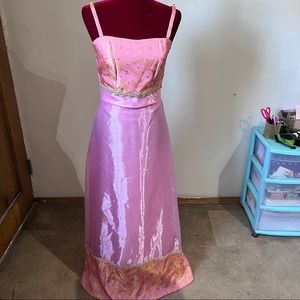 Pink Dave & Johnny 2 piece prom ballgown